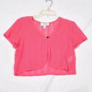 Studio 1 Women's Short Sleeve Crop Pink Sweater Size 4P